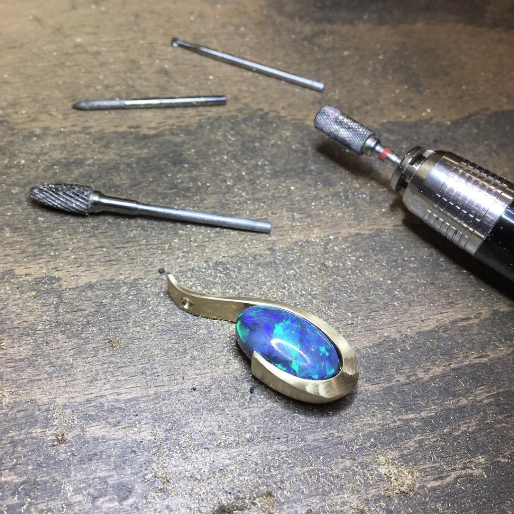 Opal pendant work in progress