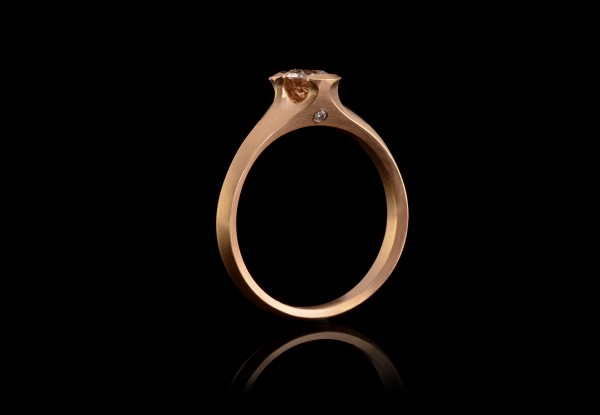 18ct Rose gold and cognac diamond Arris ring commission