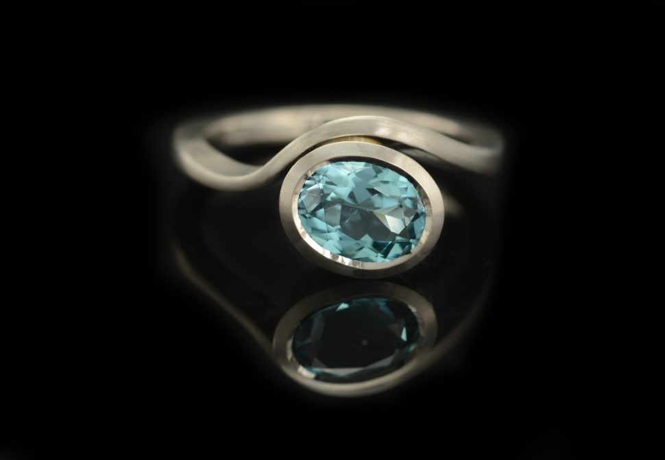 Blue tourmaline and white gold 'Balance' dress ring