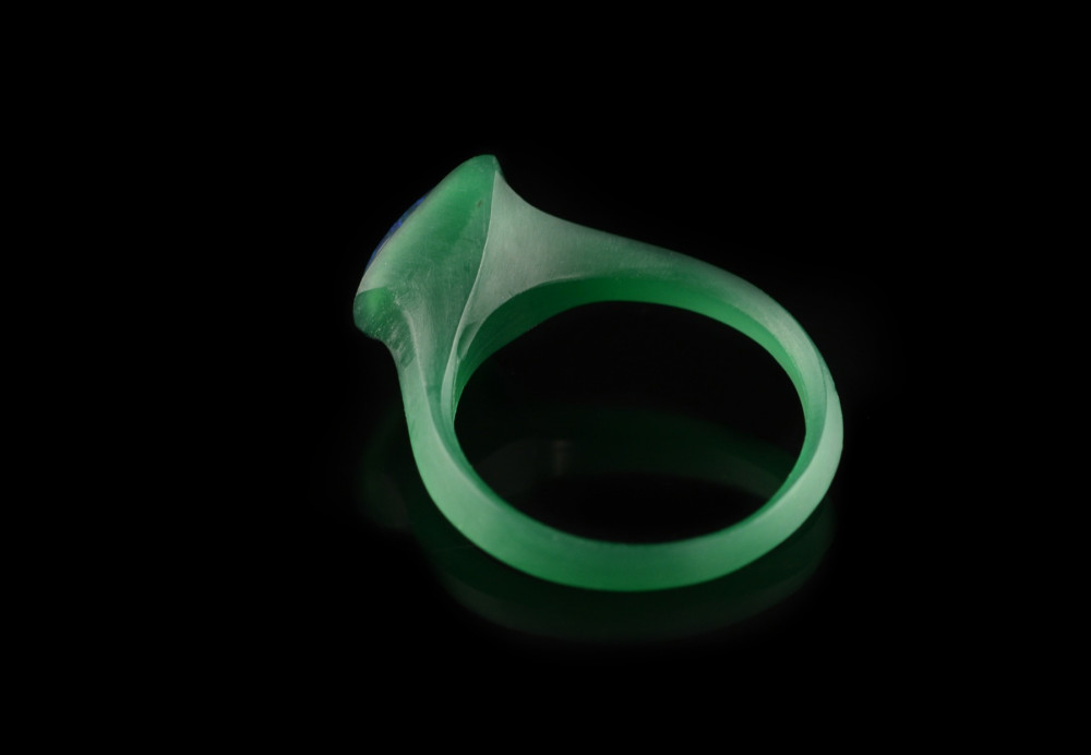 Carved wax model for yellow gold and opal cocktail ring