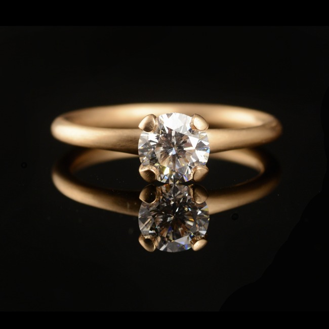 Rose gold and cognac diamond engagement ring