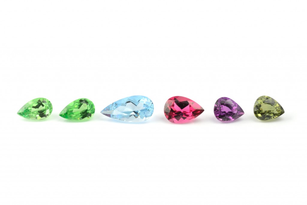 Coloured-gemstones-green-tsavorite-aquamarine-tourmaline-sapphire