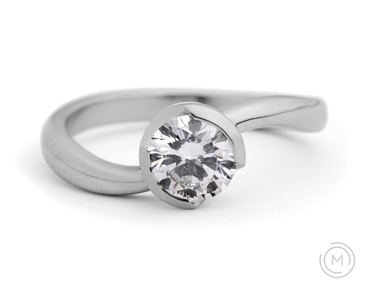 Contemporary engagement rings - S-Curve