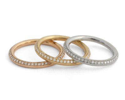 ‘Eternal’ platinum and 18 carat gold wedding and eternity bands