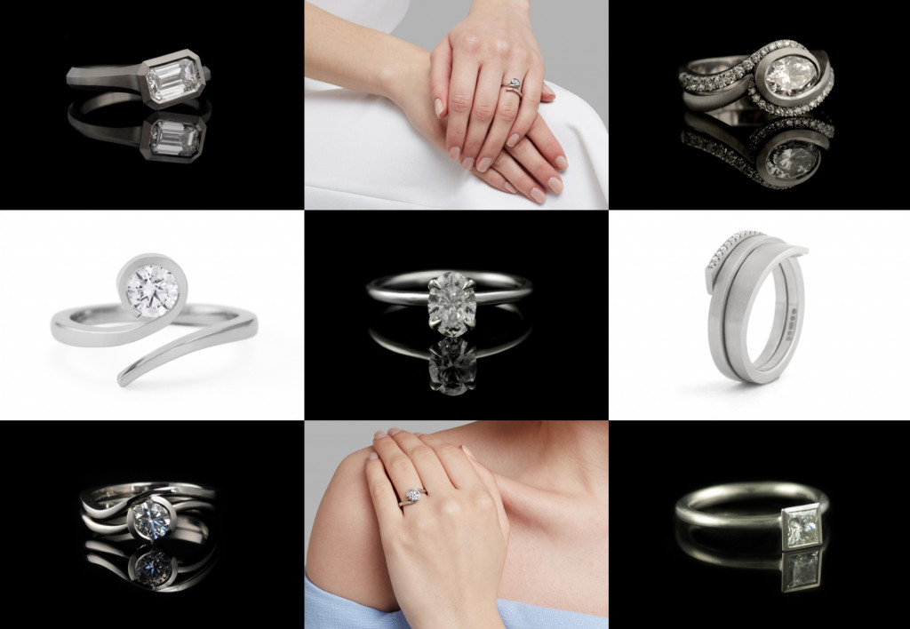 White diamond engagement ring gallery