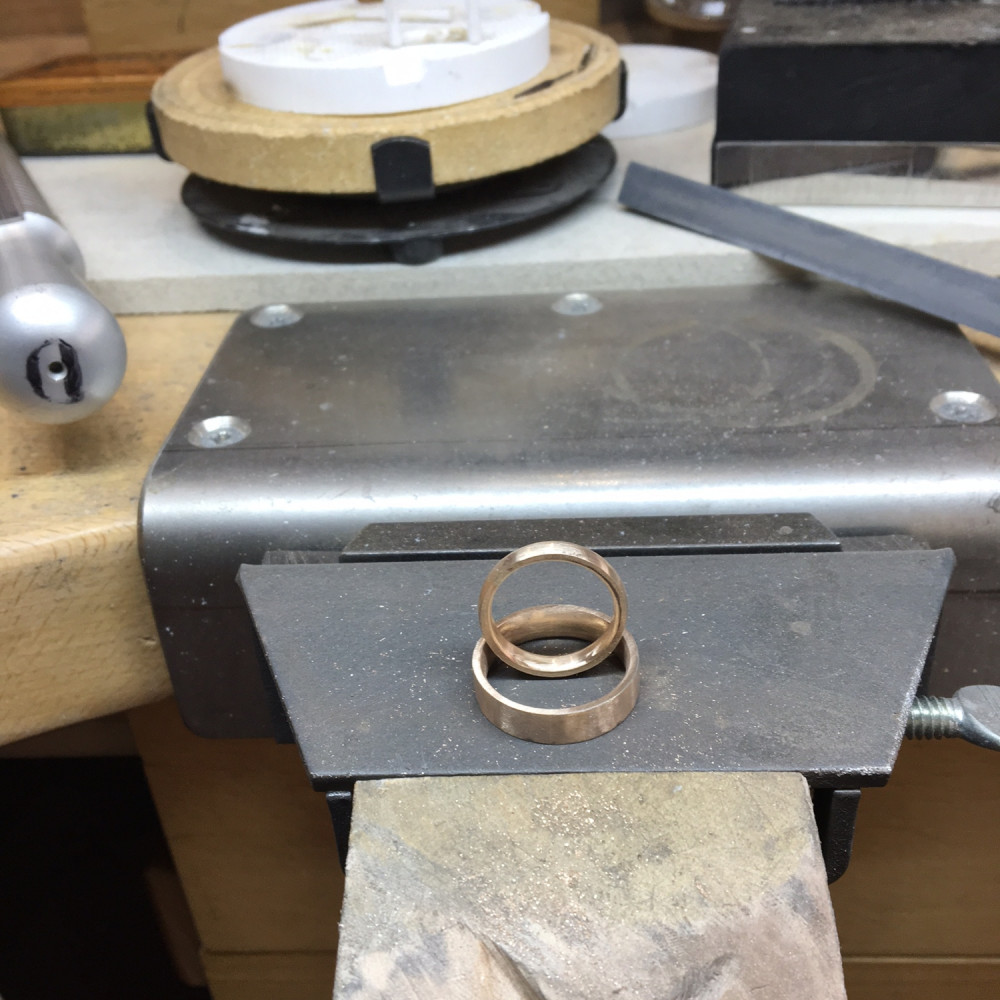 Making recycled gold wedding bands