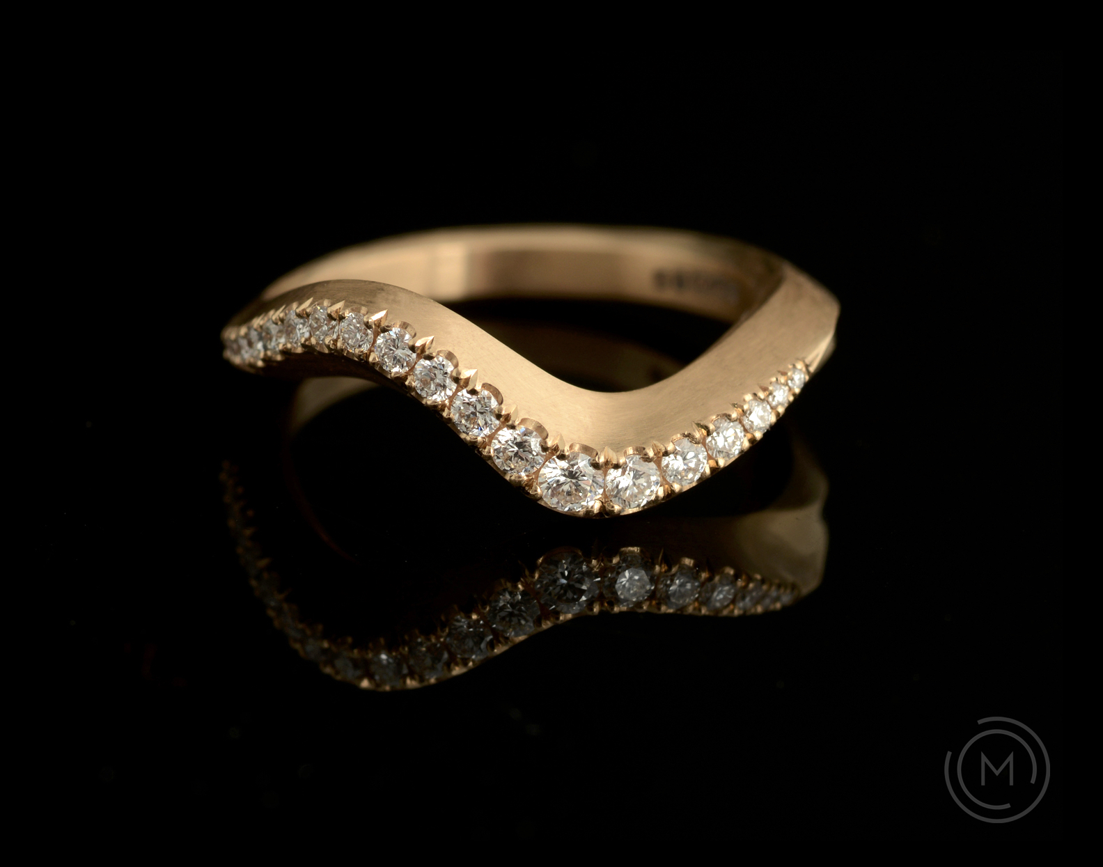 Modern castelle diamond engagement in rose gold