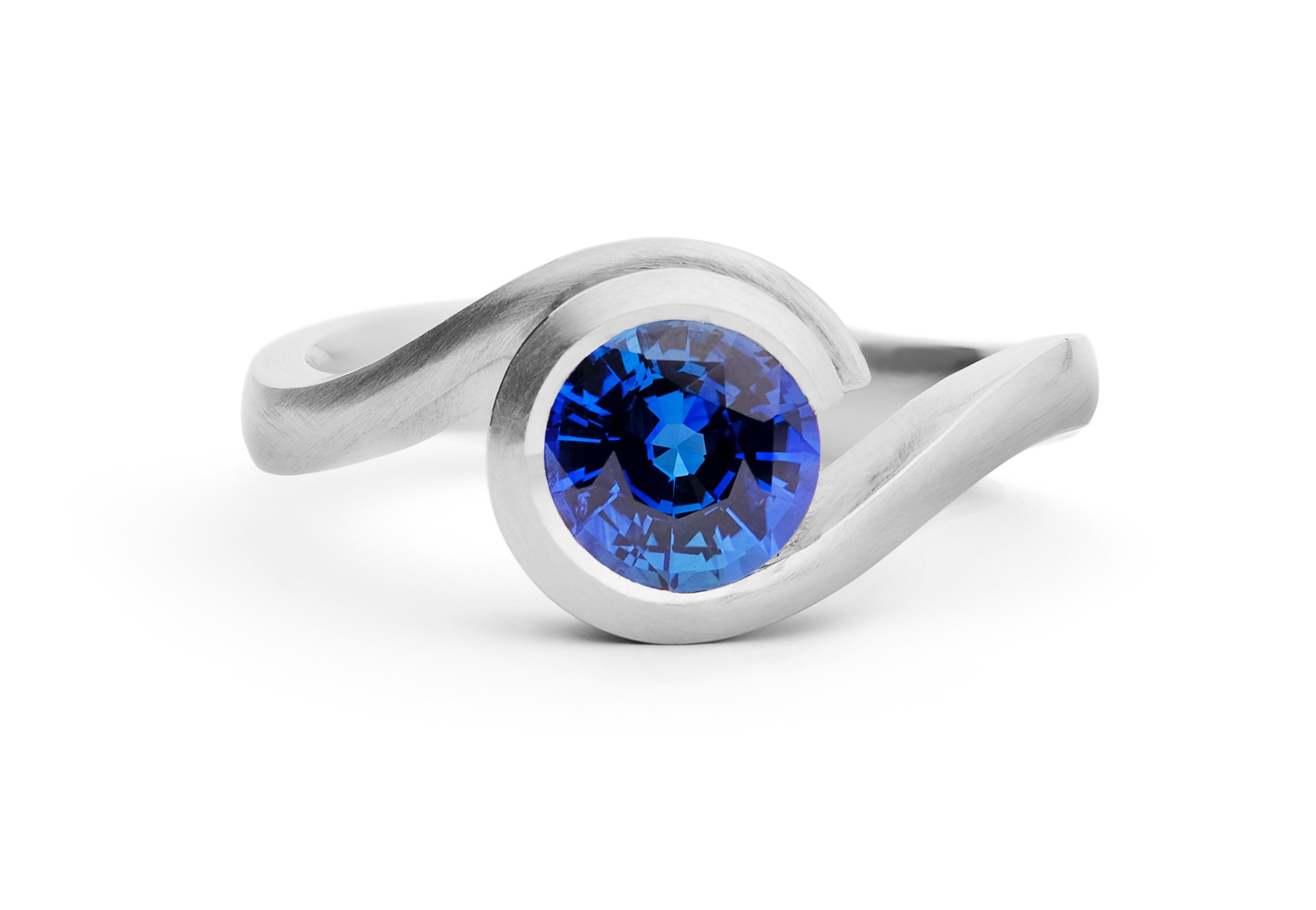 Mens Modern Classic 14K White Gold 2.0 Ct Blue Sapphire Diamond Designer Wedding  Ring R338M-14KWGDBS | Bae Jewel Co.