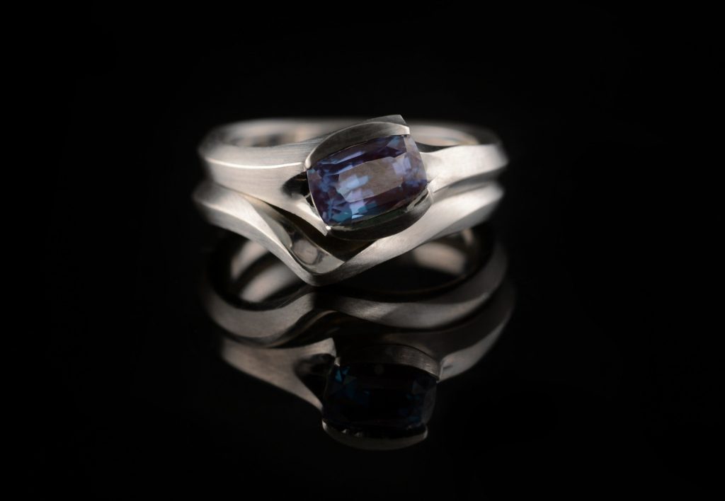 alexandrite platinum ring