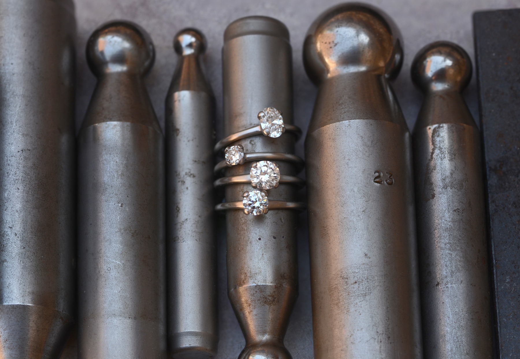 Four claw diamond solitaire engagement rings
