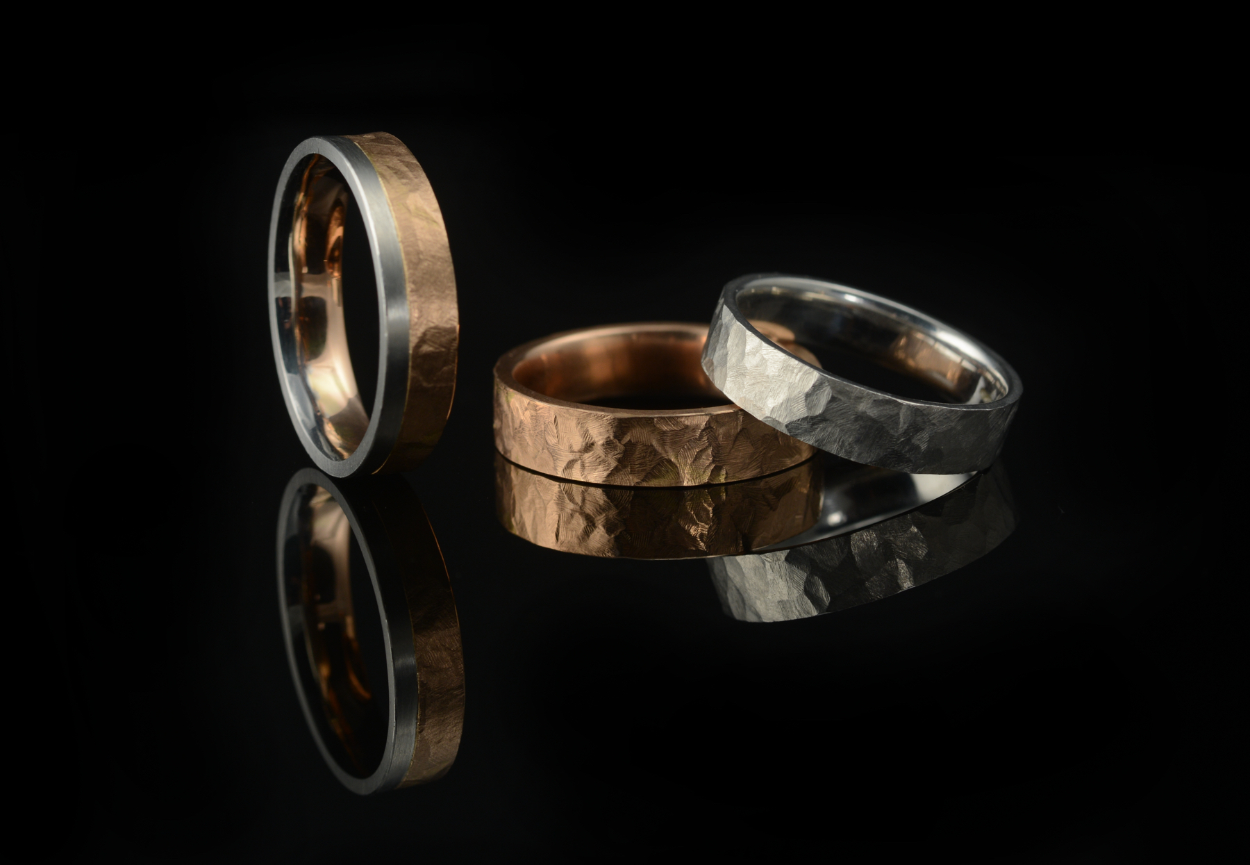 hammered wedding rings for men