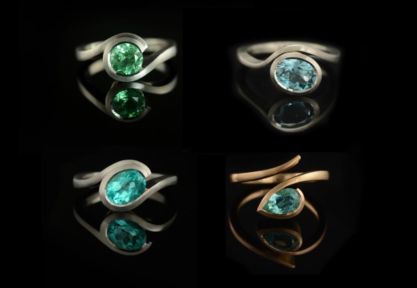 Paraiba tourmaline engagement rings are some of the most popular engagement rings with blue stones