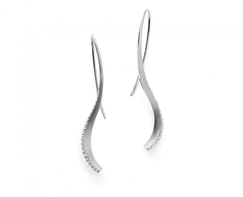White gold and diamond drop earrings